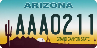 AZ license plate AAA0211