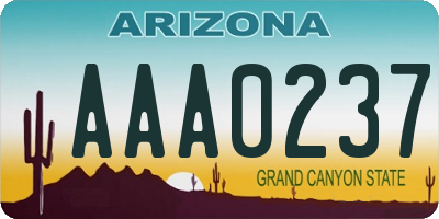 AZ license plate AAA0237