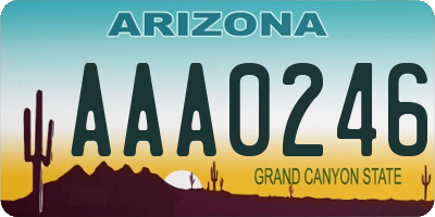 AZ license plate AAA0246