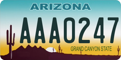AZ license plate AAA0247