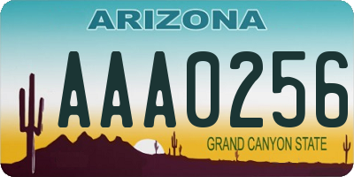 AZ license plate AAA0256