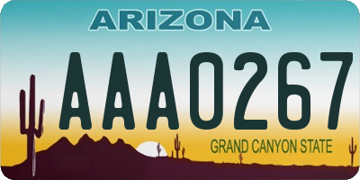 AZ license plate AAA0267