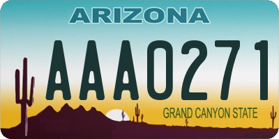 AZ license plate AAA0271