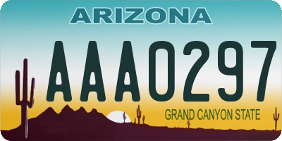 AZ license plate AAA0297