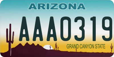 AZ license plate AAA0319