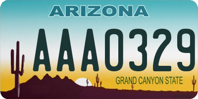 AZ license plate AAA0329