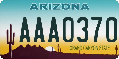 AZ license plate AAA0370