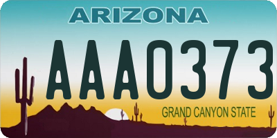 AZ license plate AAA0373