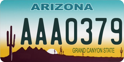 AZ license plate AAA0379