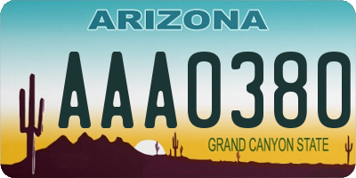 AZ license plate AAA0380