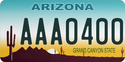 AZ license plate AAA0400