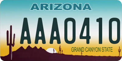 AZ license plate AAA0410