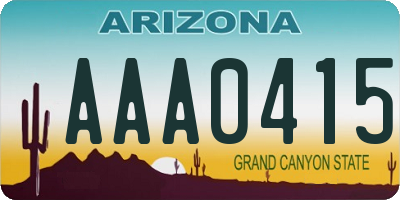 AZ license plate AAA0415