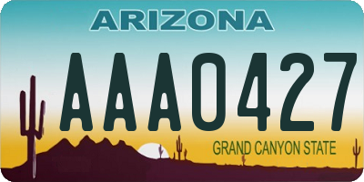 AZ license plate AAA0427