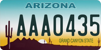 AZ license plate AAA0435