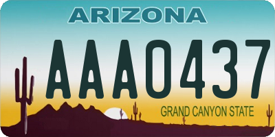 AZ license plate AAA0437