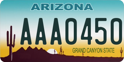 AZ license plate AAA0450