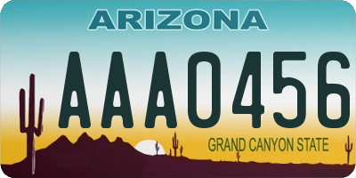 AZ license plate AAA0456