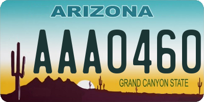 AZ license plate AAA0460