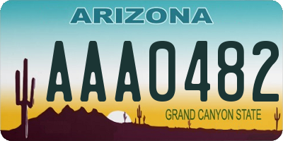 AZ license plate AAA0482