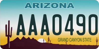 AZ license plate AAA0490