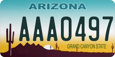 AZ license plate AAA0497