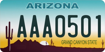 AZ license plate AAA0501