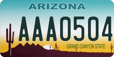 AZ license plate AAA0504