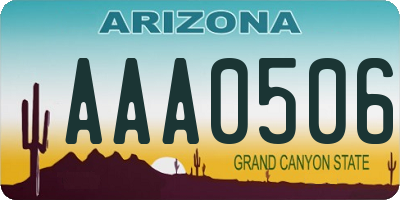 AZ license plate AAA0506