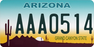 AZ license plate AAA0514