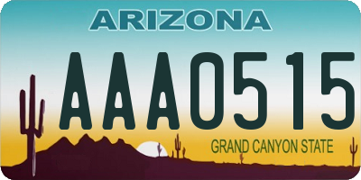 AZ license plate AAA0515