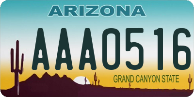 AZ license plate AAA0516