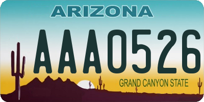 AZ license plate AAA0526