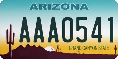 AZ license plate AAA0541