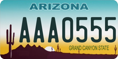 AZ license plate AAA0555