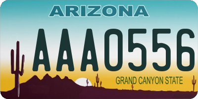 AZ license plate AAA0556