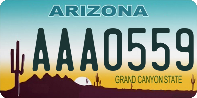 AZ license plate AAA0559