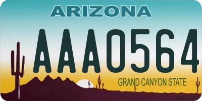 AZ license plate AAA0564