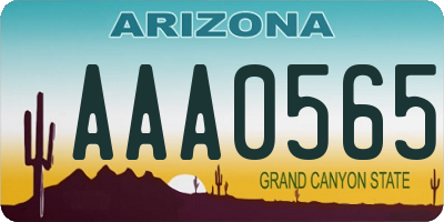 AZ license plate AAA0565