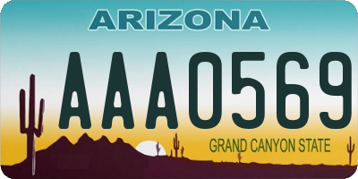 AZ license plate AAA0569