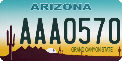 AZ license plate AAA0570