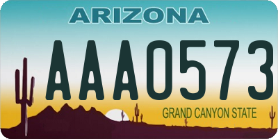 AZ license plate AAA0573