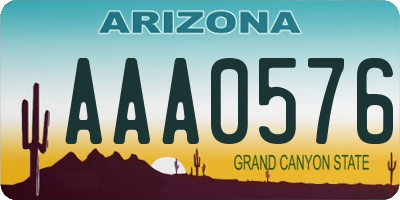 AZ license plate AAA0576