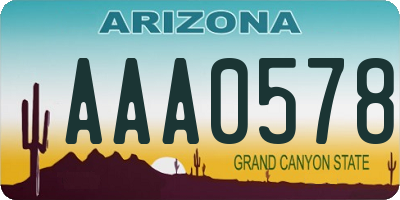 AZ license plate AAA0578