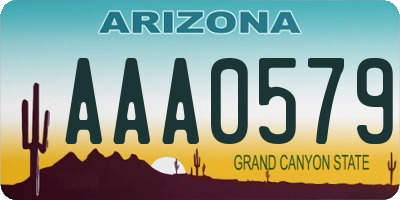 AZ license plate AAA0579