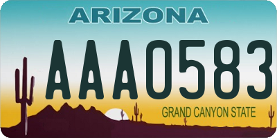 AZ license plate AAA0583