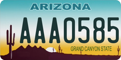 AZ license plate AAA0585