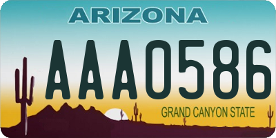 AZ license plate AAA0586