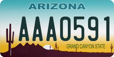 AZ license plate AAA0591