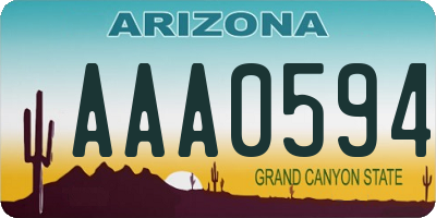 AZ license plate AAA0594